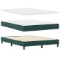 vidaXL Letto con Rete a Molle e Materasso Verde Scuro 140x200 cm in Velluto vidaXL Letto con Rete a Molle e Materasso Verde Scuro 140x200 cm in Velluto