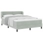 vidaXL Letto a Molle Box con Materasso Grigio Chiaro 160x200 cm Velluto vidaXL Letto a Molle Box con Materasso Grigio Chiaro 160x200 cm Velluto