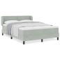 vidaXL Letto a Molle Box con Materasso Grigio Chiaro 160x200 cm Velluto vidaXL Letto a Molle Box con Materasso Grigio Chiaro 160x200 cm Velluto