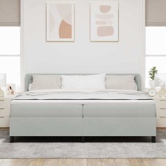 vidaXL Letto con Rete a Molle e Materasso Grigio Chiaro 200x200 cm Velluto