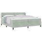 vidaXL Letto con Rete a Molle e Materasso Grigio Chiaro 200x200 cm Velluto vidaXL Letto con Rete a Molle e Materasso Grigio Chiaro 200x200 cm Velluto