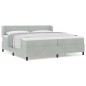 vidaXL Letto con Rete a Molle e Materasso Grigio Chiaro 200x200 cm Velluto vidaXL Letto con Rete a Molle e Materasso Grigio Chiaro 200x200 cm Velluto