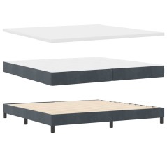 Letto Box Spring vidaXL con Materasso Grigio Scuro 200x200 cm in Velluto
