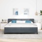 Letto Box Spring vidaXL con Materasso Grigio Scuro 200x200 cm in Velluto