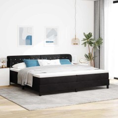 vidaXL Letto a Rete con Materasso Nero 200x200 cm Velluto