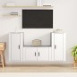 Set Mobili Porta TV 3 pz Bianco in Legno Multistrato Set Mobili Porta TV 3 pz Bianco in Legno Multistrato