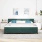 Letto Box Spring con Materasso verde scuro 200x200 cm in Velluto Letto Box Spring con Materasso verde scuro 200x200 cm in Velluto