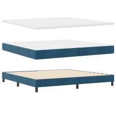 Letto a Rete vidaXL con Materasso Blu Scuro 200x200 cm in Velluto