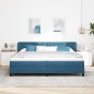 Letto a Rete vidaXL con Materasso Blu Scuro 200x200 cm in Velluto Letto a Rete vidaXL con Materasso Blu Scuro 200x200 cm in Velluto