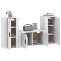Set Mobili Porta TV 3 pz Bianco in Legno Multistrato Set Mobili Porta TV 3 pz Bianco in Legno Multistrato