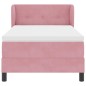letto a molle vidaXL con materasso rosa 80x200 cm in velluto