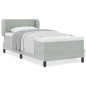 vidaXL Letto Box Spring con Materasso Grigio Chiaro 90x190 cm in Velluto