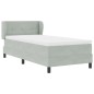 vidaXL Letto Box Spring con Materasso Grigio Chiaro 90x190 cm in Velluto