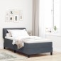 Letto Box Spring vidaXL con Materasso Grigio Scuro 90x200 cm in Velluto