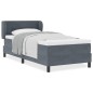 Letto Box Spring vidaXL con Materasso Grigio Scuro 90x200 cm in Velluto