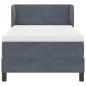 Letto Box Spring vidaXL con Materasso Grigio Scuro 90x200 cm in Velluto
