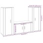 Set Mobili Porta TV 3 pz Bianco Lucido in Legno Multistrato Set Mobili Porta TV 3 pz Bianco Lucido in Legno Multistrato