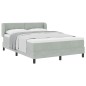 Letto con Box Spring e Materasso vidaXL Grigio Chiaro 140x190 cm Velluto