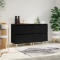 Credenze 2pz Nere 60x35x70 cm in Legno Multistrato Credenze 2pz Nere 60x35x70 cm in Legno Multistrato