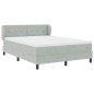 Letto con Box Spring e Materasso vidaXL Grigio Chiaro 140x190 cm Velluto