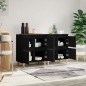 Credenze 2pz Nere 60x35x70 cm in Legno Multistrato Credenze 2pz Nere 60x35x70 cm in Legno Multistrato