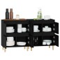 Credenze 2pz Nere 60x35x70 cm in Legno Multistrato Credenze 2pz Nere 60x35x70 cm in Legno Multistrato