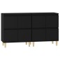 Credenze 2pz Nere 60x35x70 cm in Legno Multistrato Credenze 2pz Nere 60x35x70 cm in Legno Multistrato
