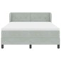 Letto Box Spring con Materasso Grigio Chiaro 160x200 cm in Velluto Letto Box Spring con Materasso Grigio Chiaro 160x200 cm in Velluto