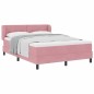 vidaXL Letto Box Spring con Materasso Rosa 160x200 cm Velluto