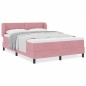 vidaXL Letto Box Spring con Materasso Rosa 160x200 cm Velluto