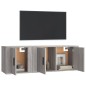 Set Mobili Porta TV 2 pz Grigio Sonoma in Legno Multistrato Set Mobili Porta TV 2 pz Grigio Sonoma in Legno Multistrato