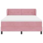 vidaXL Letto Box Spring con Materasso Rosa 160x200 cm Velluto