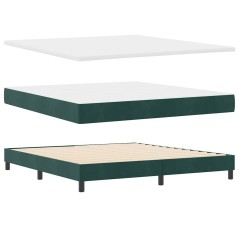 Letto a molle vitaXL con materasso verde scuro 180x200 cm in velluto