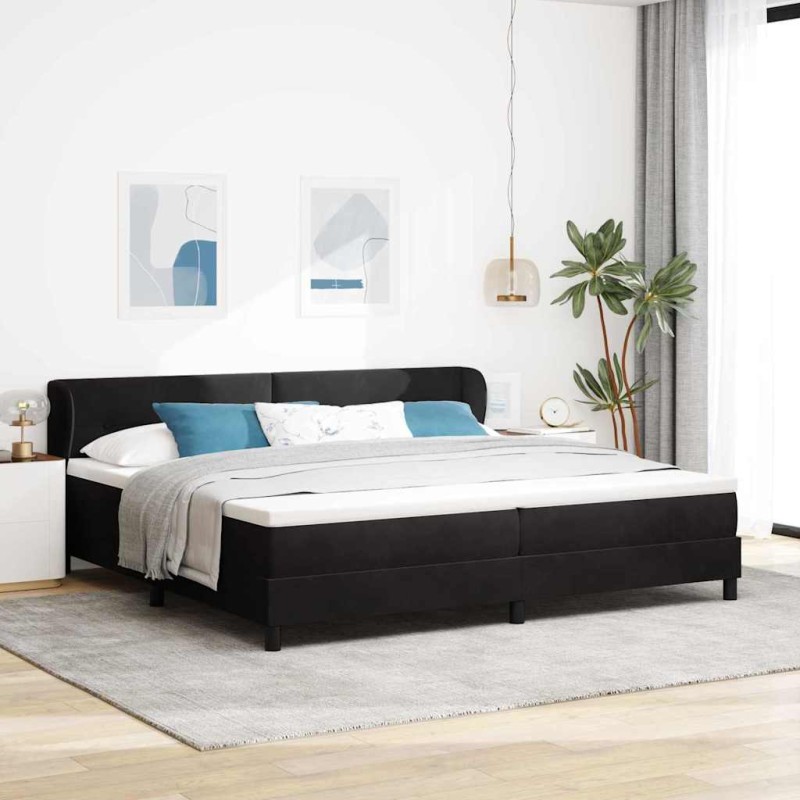 vidaXL Letto Box Spring con Materasso Nero 200x200 cm Velluto vidaXL Letto Box Spring con Materasso Nero 200x200 cm Velluto