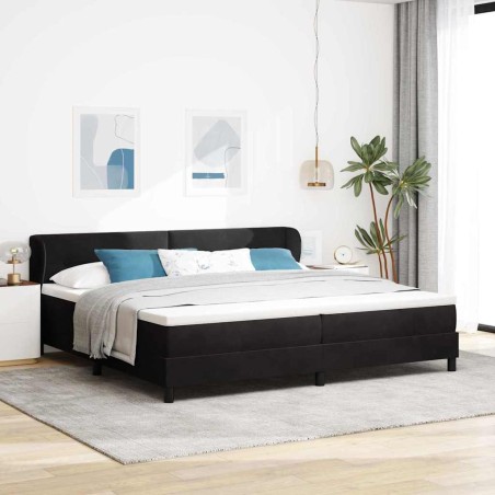 vidaXL Letto Box Spring con Materasso Nero 200x200 cm Velluto