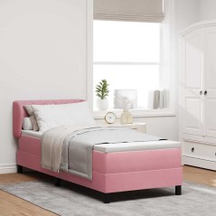vidaXL Letto a Molle con Materasso Rosa 80x200 cm in Velluto