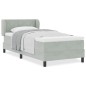 Letto a Box Spring con Materasso Grigio Chiaro 90x190 cm in Velluto