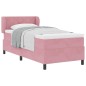 Letto Box Spring con Materasso Rosa 90x190 cm in Velluto