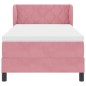 Letto Box Spring con Materasso Rosa 90x190 cm in Velluto