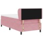 Letto Box Spring con Materasso Rosa 90x190 cm in Velluto