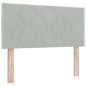 Letto a molle vitaXL con materasso Grigio chiaro 90x200 cm Velluto