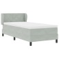 Letto a molle vitaXL con materasso Grigio chiaro 90x200 cm Velluto
