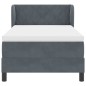 Letto Box Spring con materasso grigio scuro 90x200 cm in velluto