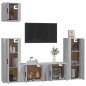 Set di Mobili Porta TV 5 pz Grigio Sonoma in Legno Multistrato Set di Mobili Porta TV 5 pz Grigio Sonoma in Legno Multistrato