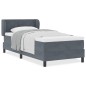 vidaXL letto a molle con materasso grigio scuro 100x200 cm velluto