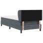 vidaXL letto a molle con materasso grigio scuro 100x200 cm velluto