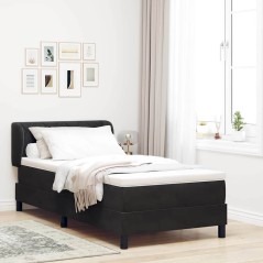 vidaXL Letto con Rete a Molle e Materasso Nero 100x200 cm in Velluto