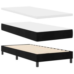 vidaXL Letto con Rete a Molle e Materasso Nero 100x200 cm in Velluto