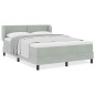 vidaXL Letto Box Spring con Materasso in Grigio Chiaro, 140x190 cm, Velluto