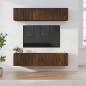 Set Mobili Porta TV 6 pz Rovere Marrone in Legno Multistrato Set Mobili Porta TV 6 pz Rovere Marrone in Legno Multistrato